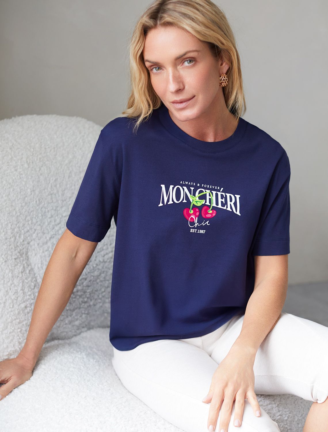 Футболка с принтом свободная эластичная из премиального хлопка