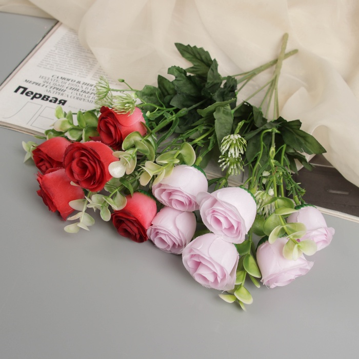 Букет искусственный «Леди роза с зеленью», h=30 см, МИКС