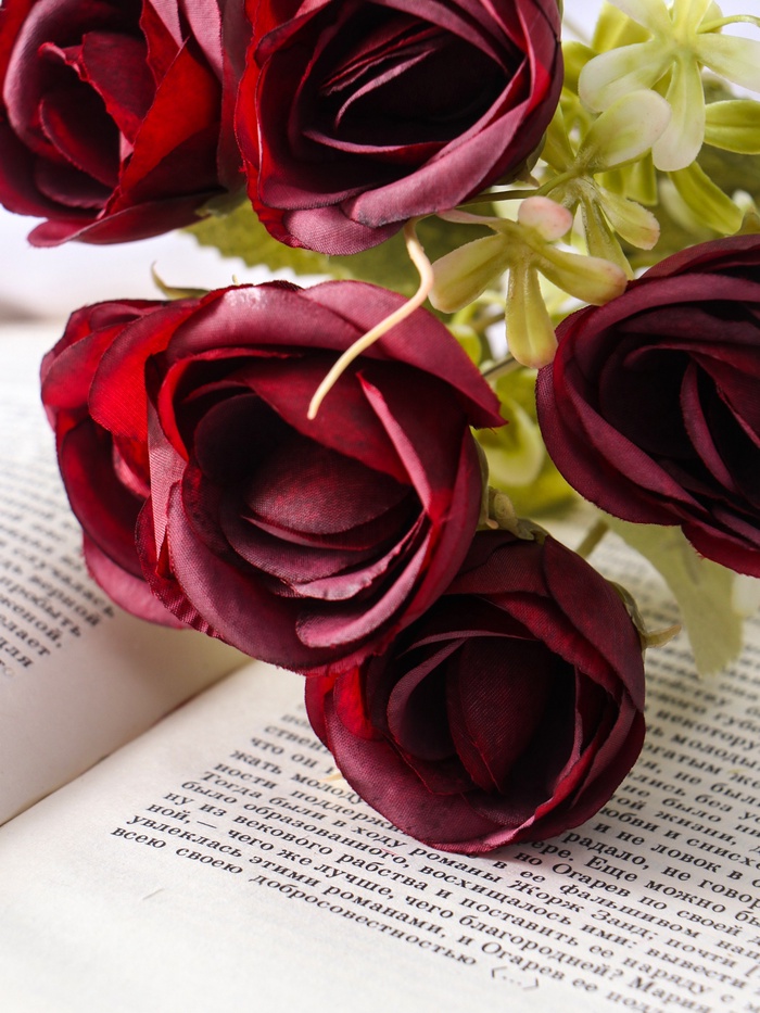 Букет искусственный «Роза бакарди галант», h=27 см, МИКС