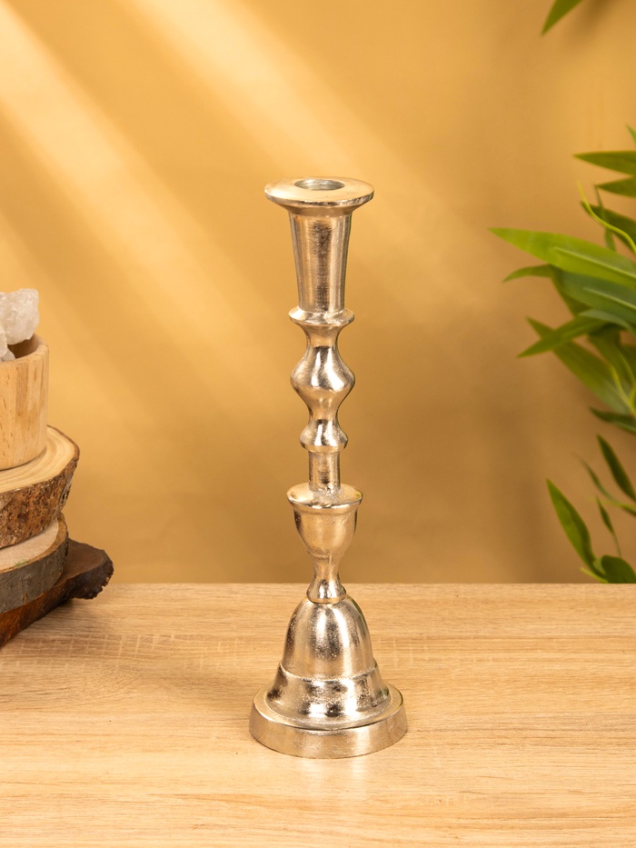 Подсвечник «Юла», 7.5×7.5×26 см, алюминий