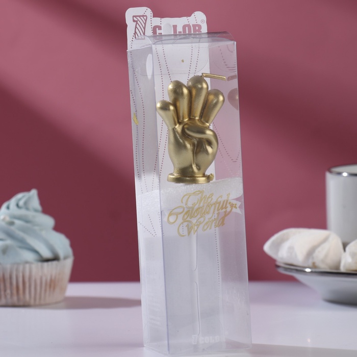 Свеча в торт «Мне четыре», золотая, 5 см