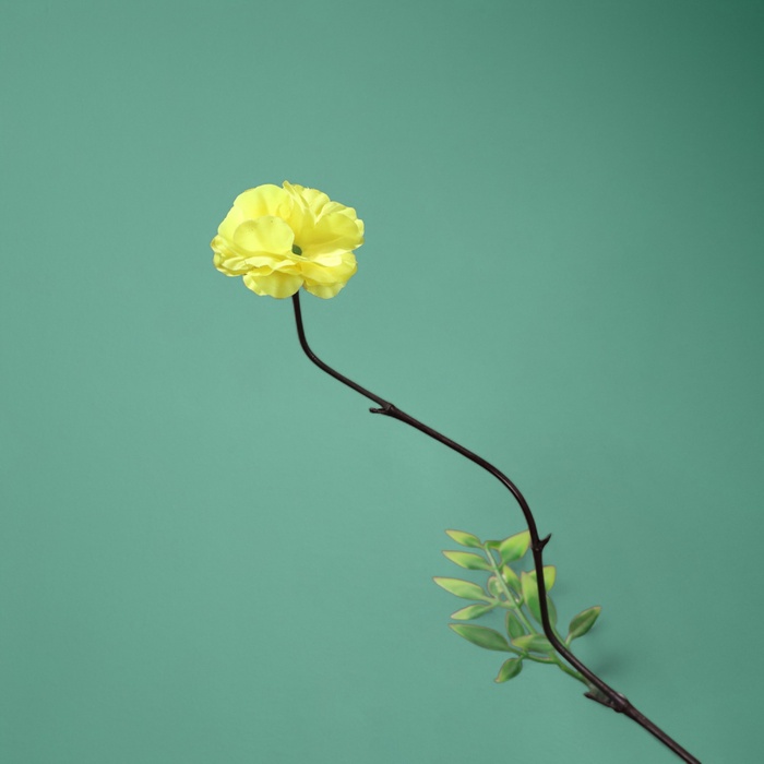 Интерьерный декор из бамбука, цветы пластик, 200 см, жёлтый