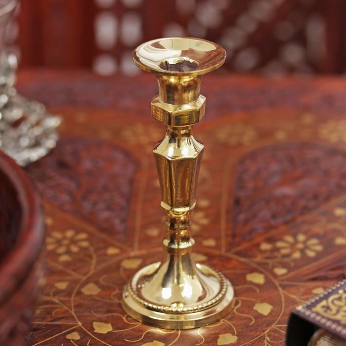 Подсвечник на 1 свечу «Винтаж», 10.5×3.5×4.5 см, латунь