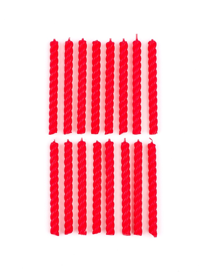 Свечи для торта, красные, 16 шт., 6.5×0.5 см