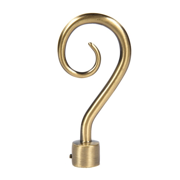 Наконечник, «Крюк», 2 шт., d=16 мм, цвет старое золото