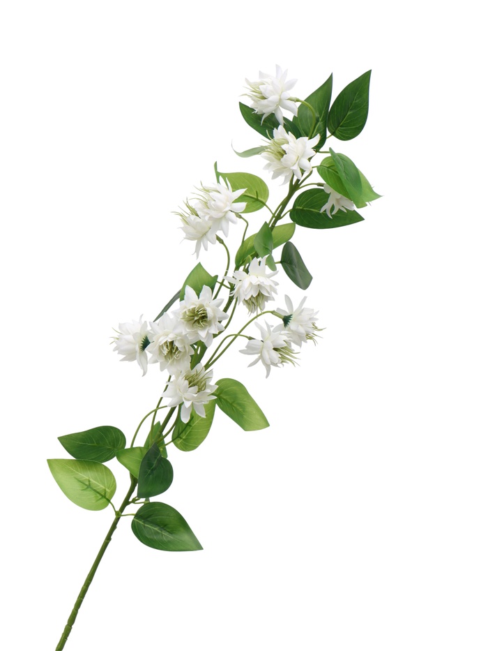 Цветы искусственные «Клематис Эллен», d=5 см, h=96 см, белые