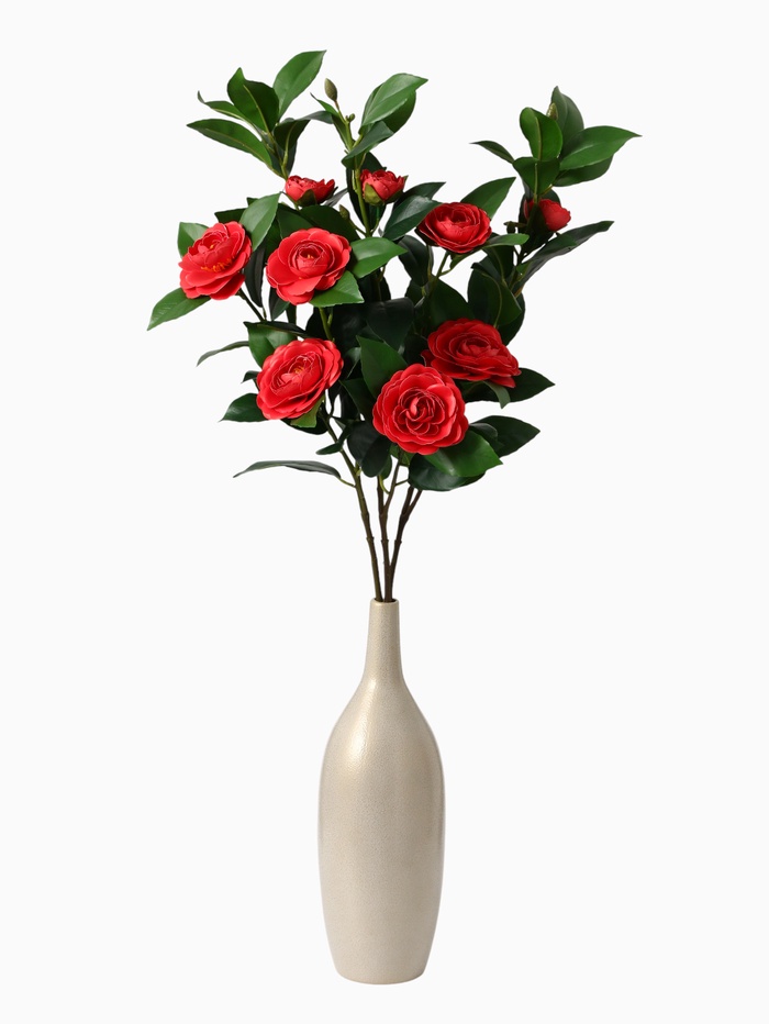 Цветы искусственные «Камелия», h=85 см, красные