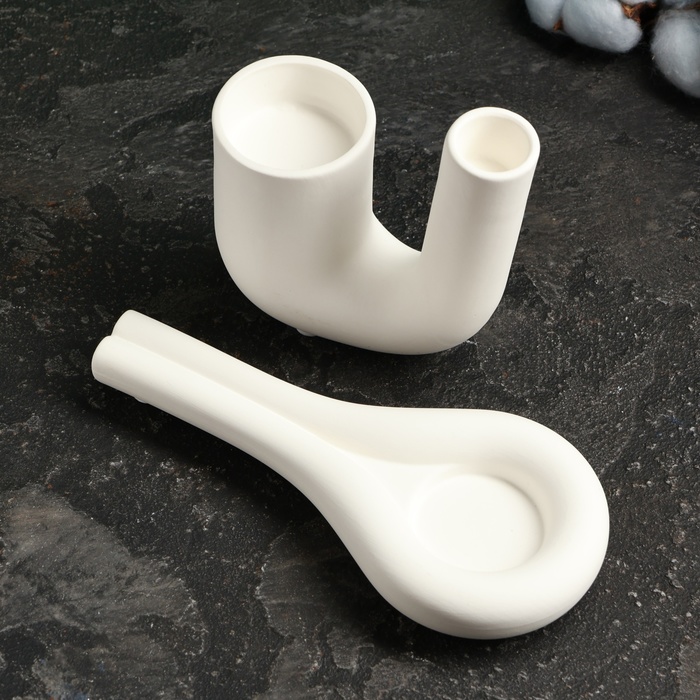 Набор подсвечников TAKE IT EASY «Кьелл и Луи», белый, 2 шт., 5×11 см; 18×2 см