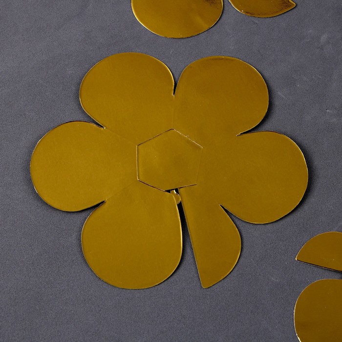 Топпер для торта «Цветы», золотой