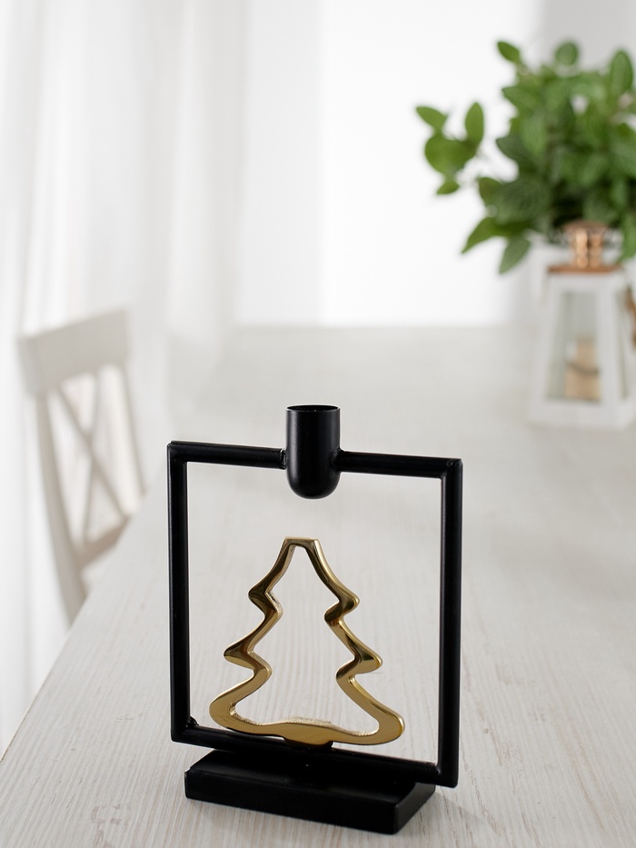 Подсвечник новогодний «Ёлочка», 18.5 см, металл