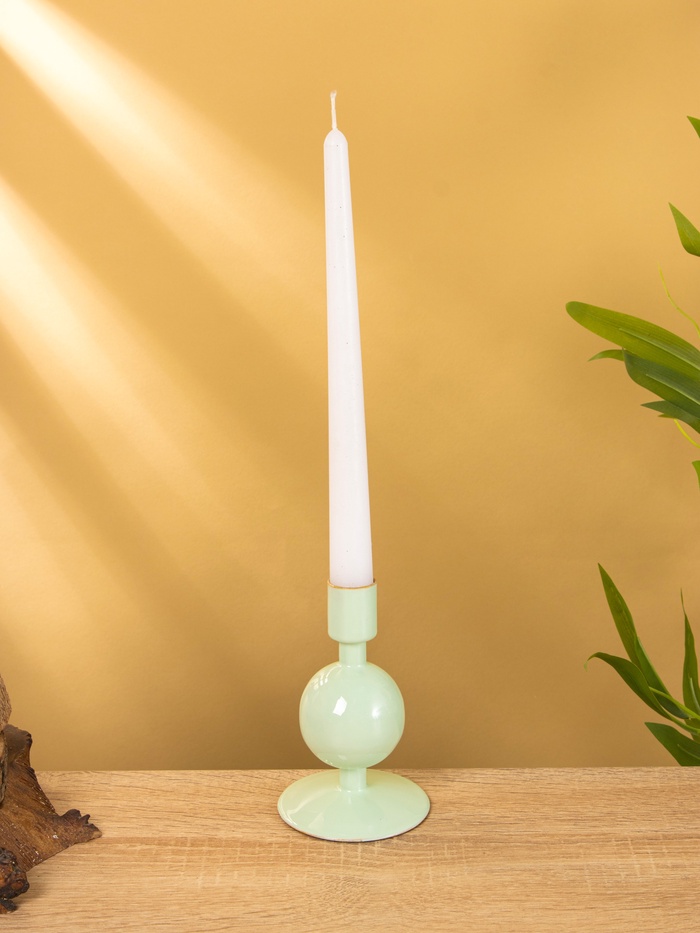 Подсвечник на 1 свечу «Мята», с 1 сферой, 7.5×7.5×11.5 см