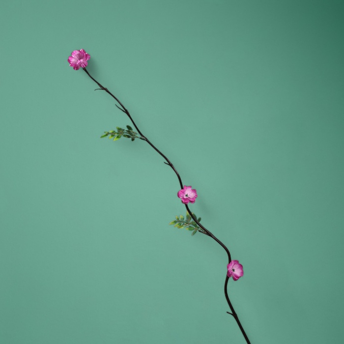 Интерьерный декор из бамбука, цветы пластик, 200 см, фиолетовый