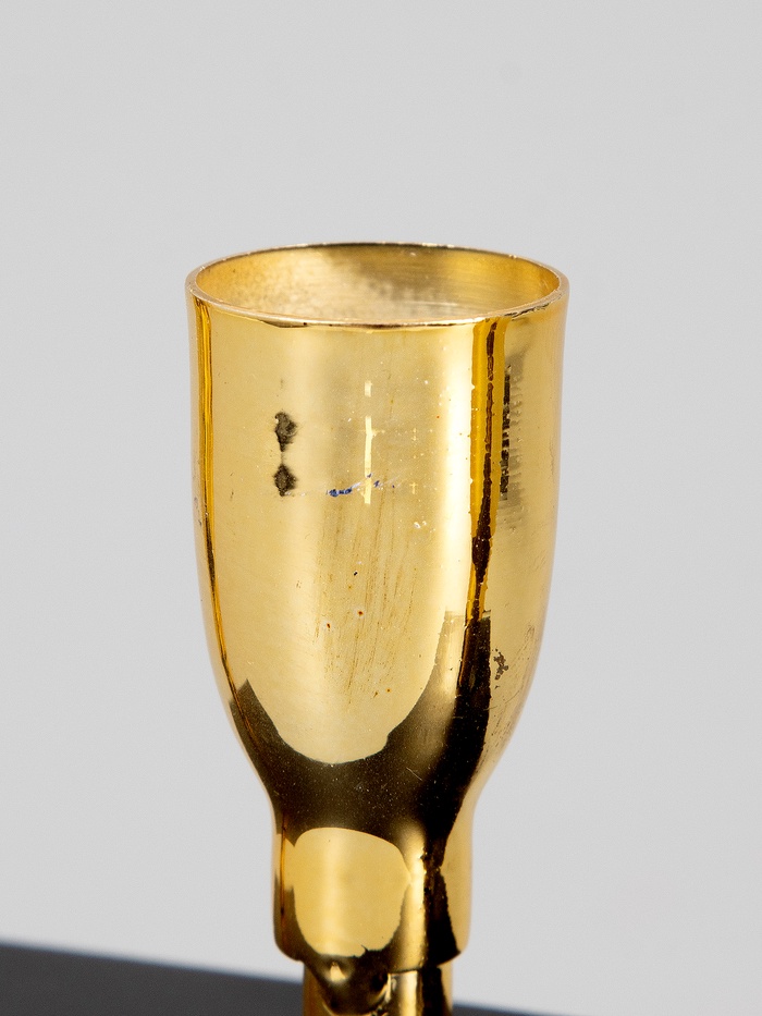 УЦЕНКА Подсвечник на 3 свечи «Деко», чёрный с золотом, 15.2×4.7×11 см