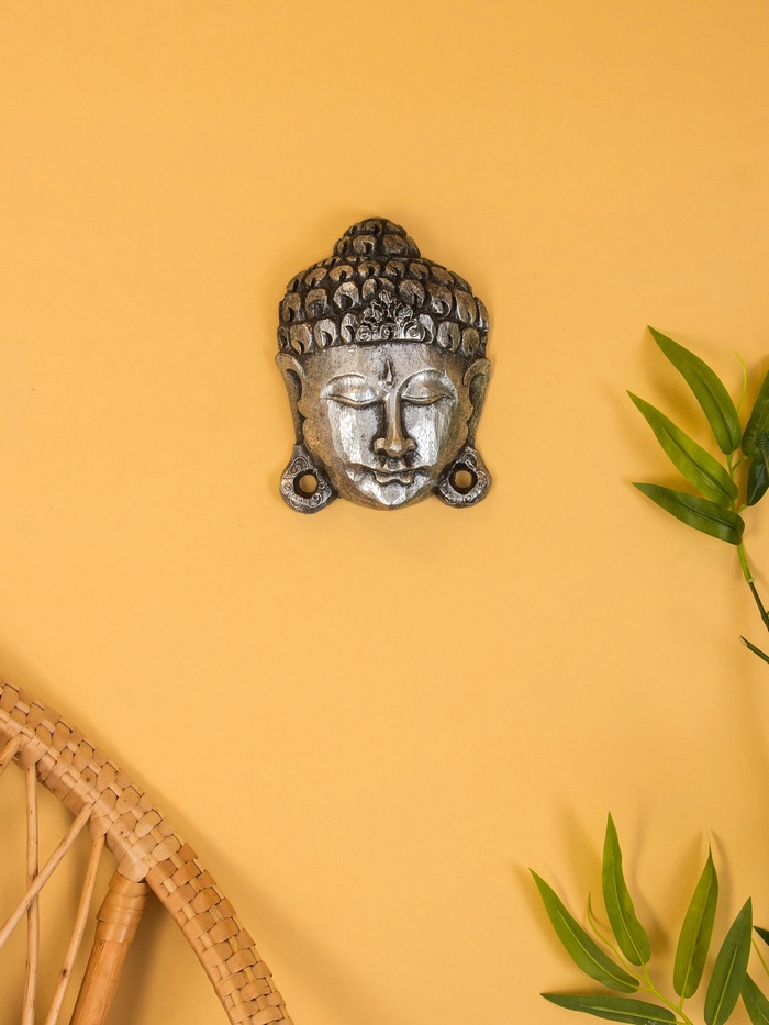 Сувенир интерьерный «Будда», 13×5×18 см, дерево, серебро