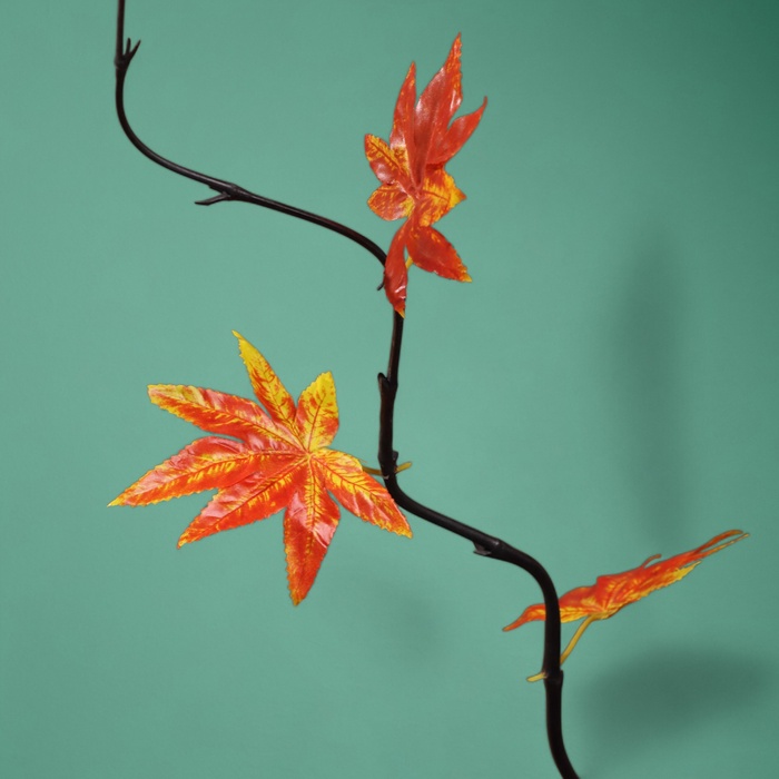 Интерьерный декор из бамбука, листья пластик, 200 см, оранжевый