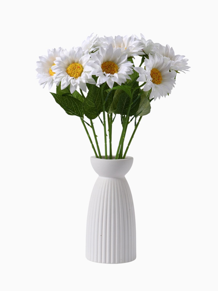 Цветы искусственные «Гербера шёлк галант», 45×9 см, белые