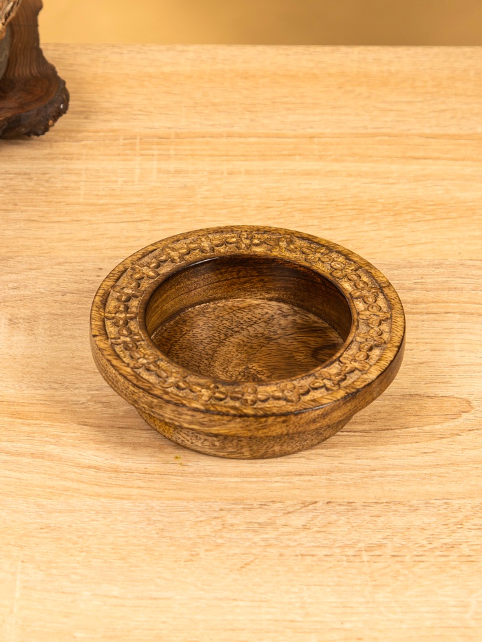 Подсвечник для свечи 8 см «Клевер», 13×13×3.5 см, манговое дерево