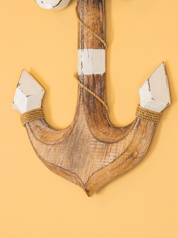 Декор интерьерный «Якорь», 23×2×40 см, дерево, белый