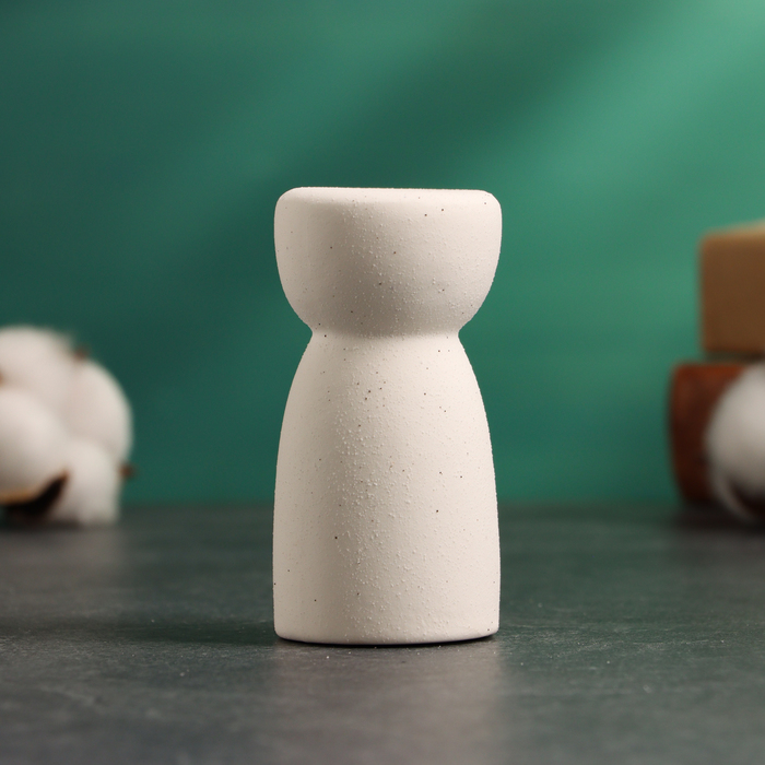 Подсвечник на 1 свечу TAKE IT EASY «Лунд», керамика, белый песок, 4×4×8 см