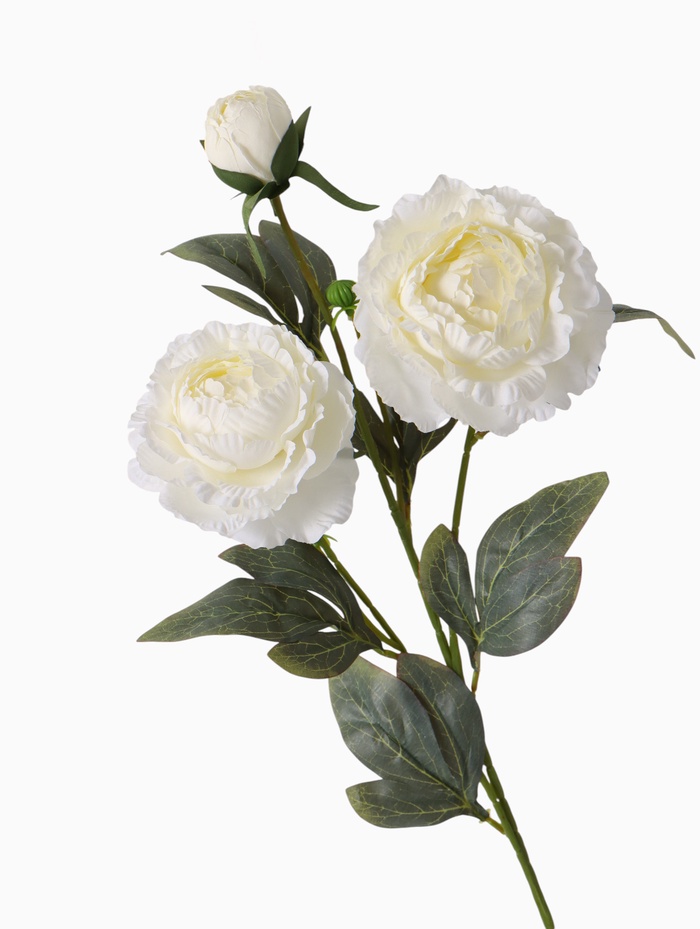 Цветы искусственные «Пион Эльза», h=64 см, d=10 см, белые