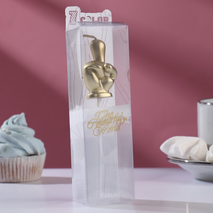 Свеча в торт «Мне годик», золотая, 5 см