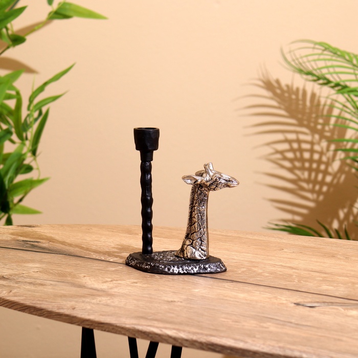 Подсвечник «Жирафик», 12.5×9.5×26 см, алюминий