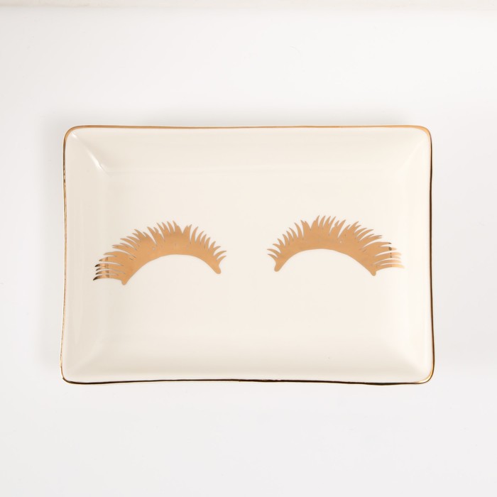 Подставка для мелочей, украшений «Ресницы», керамика, 14×9×1.6 см