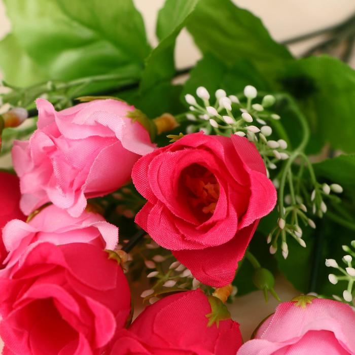 Букет искусственный «Розочки с белыми цветочками», h=30 см, d=3 см, МИКС