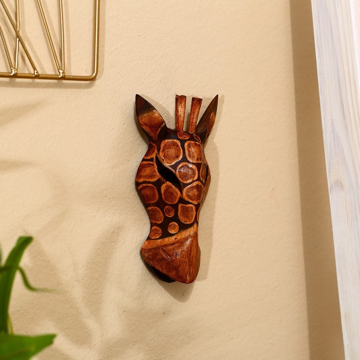 Маска «Жираф», 19×9×4 см, дерево албезия