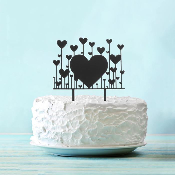 Топпер для торта «Сердца», МИКС