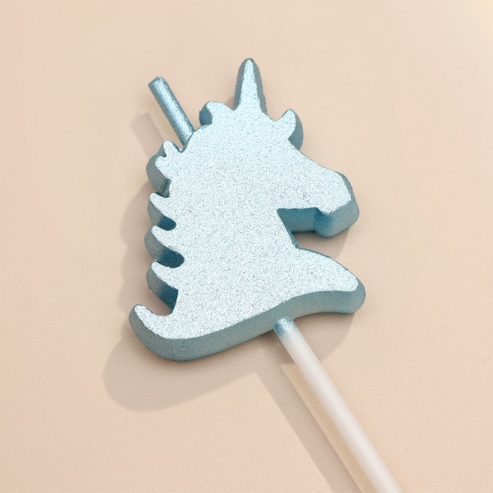 Свеча для торта «Блестящие единороги», 5 шт., разноцветные