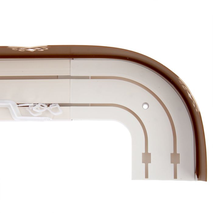 Карниз двухрядный «Ультракомпакт. Моцарт», 200 см, с декоративной планкой 7 см, цвет золото