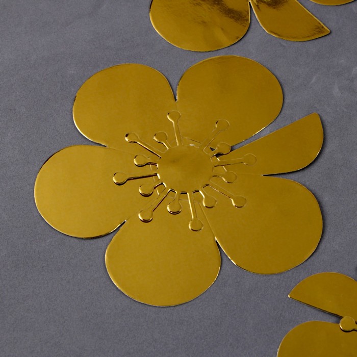 Топпер для торта «Цветы», золотой