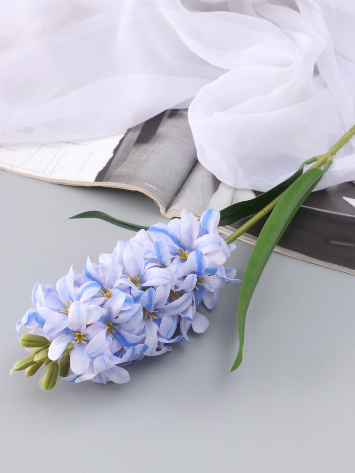 Цветы искусственные «Гиацинт галант», 66×5 см, бело-голубые
