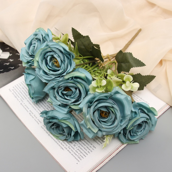 Букет искусственный «Роза шёлк галант», h=29 см, МИКС