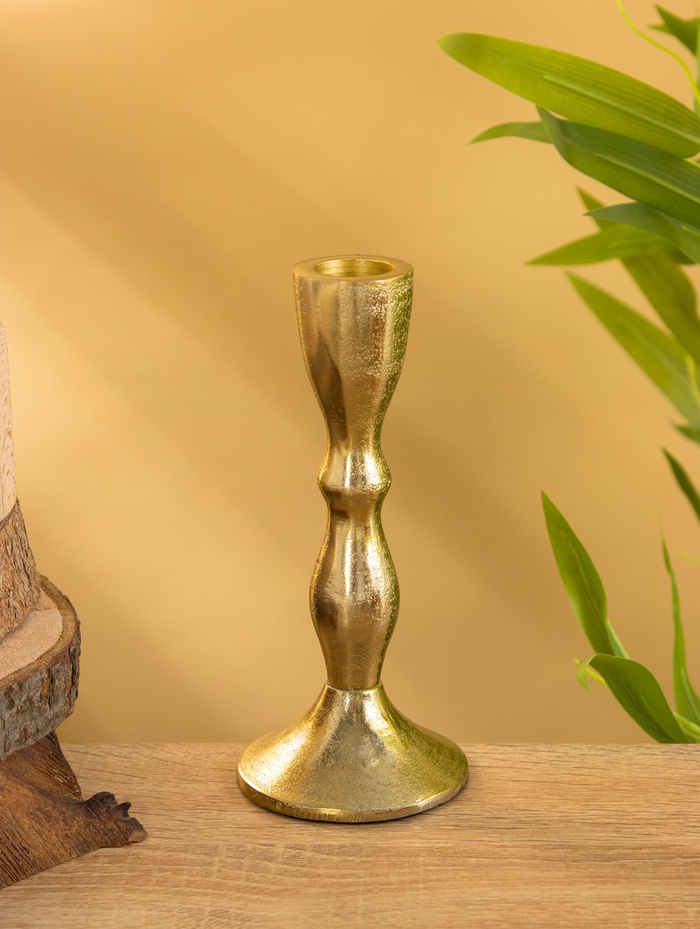 Подсвечник «Оттепель», 16 см, алюминий, золото