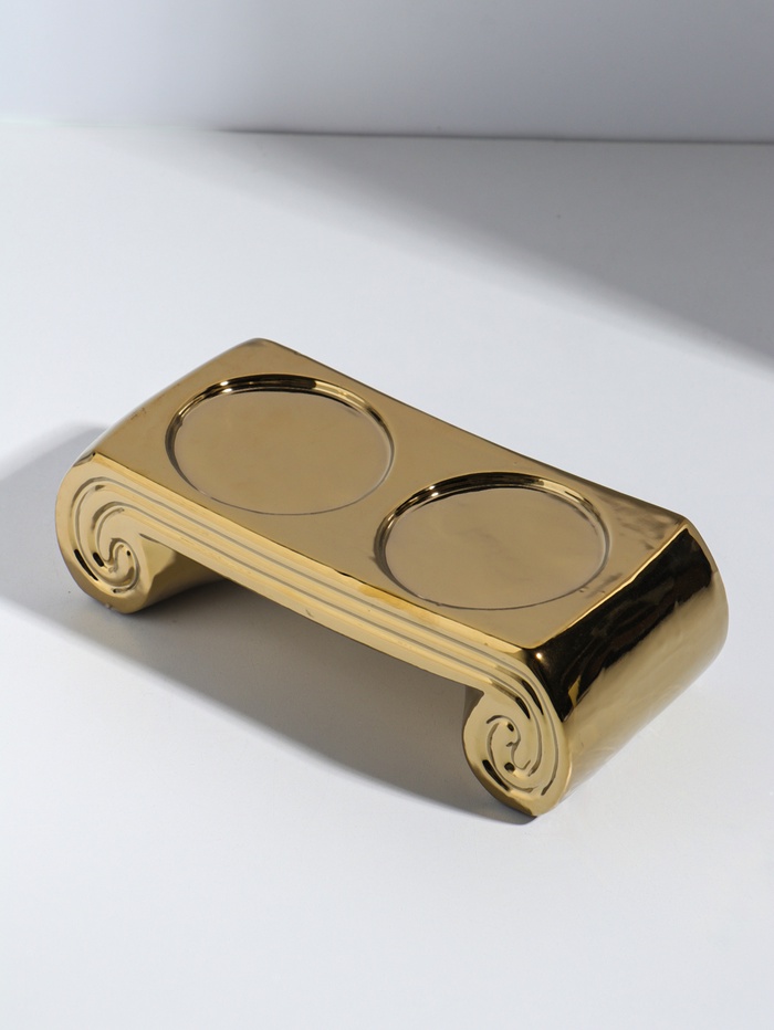 Подсвечник на 2 свечи «Греция», d=7.5 см, золото, 22.5×10×7 см