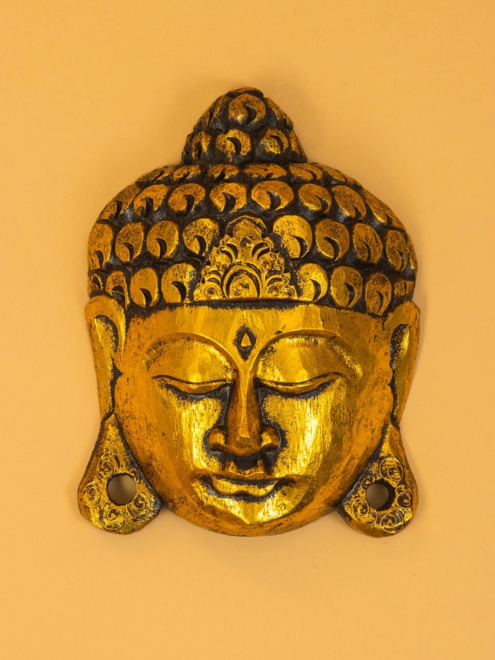 Сувенир интерьерный «Будда», 16×6×22 см, дерево, золото