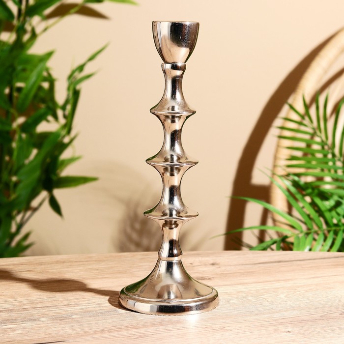 Подсвечник «Кольца», на 1 свечу, 9×9×24 см, алюминий