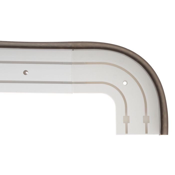 Карниз двухрядный «Ультракомпакт. Кружево», 240 см, с декоративной планкой 7 см, цвет шоколад/белый