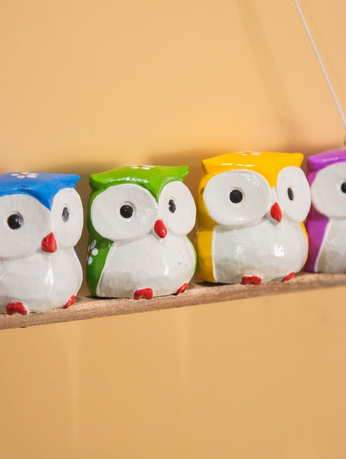 Сувенир подвесной «Совята на ветке», 33×5×6 см, дерево