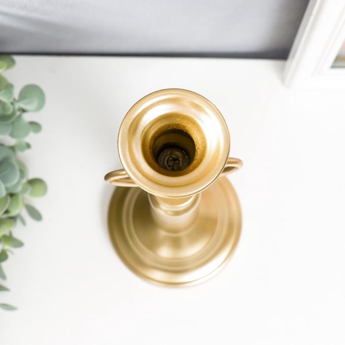 Подсвечник на 1 свечу «Сердце», металл, золотой, 34×11.5×11.5 см