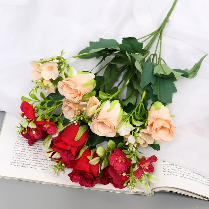 Букет искусственный «Роза длинная», h=30 см, МИКС