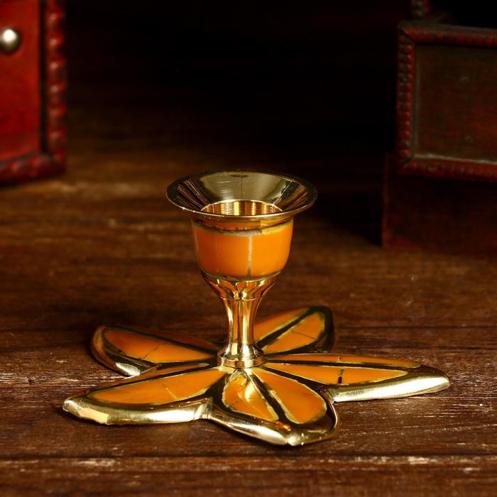 Подсвечник «Пустынный цветок», 12×12×6 см, латунь