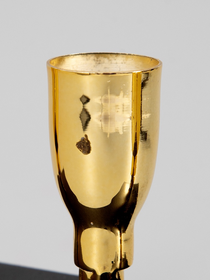 УЦЕНКА Подсвечник на 3 свечи «Деко», чёрный с золотом, 15.2×4.7×11 см