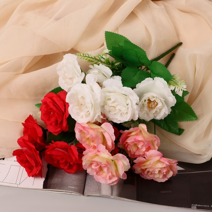 Букет искусственный «Роза Шток», 6×27 см, МИКС