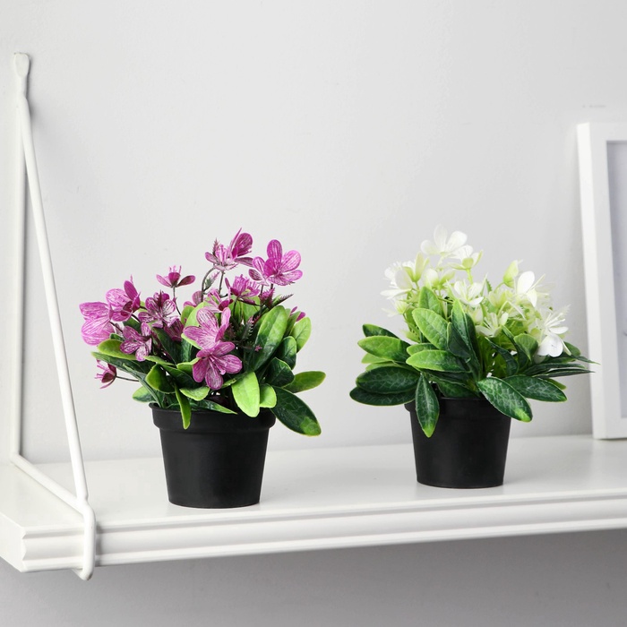 Искусственный цветок в горшке «Рододендрон», 7×12 см, МИКС