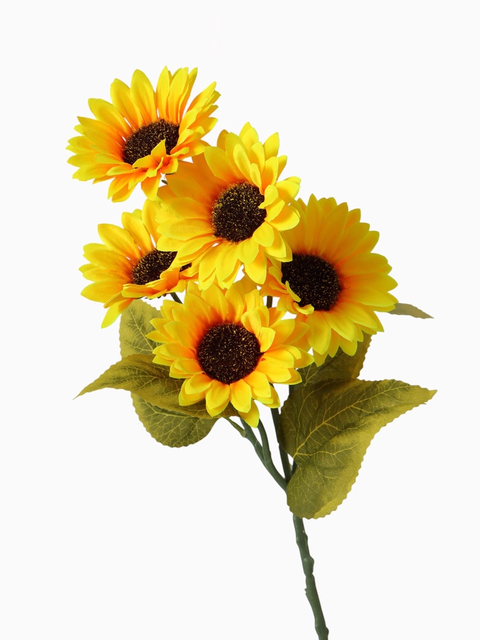 Цветы искусственные «Пять подсолнухов», 9×53 см