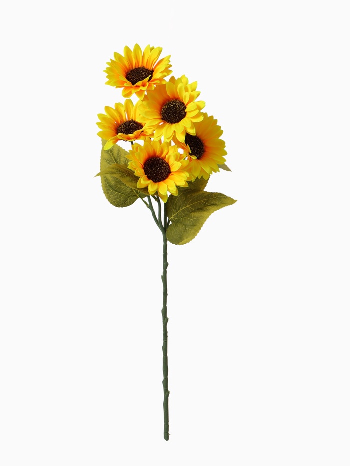 Цветы искусственные «Пять подсолнухов», 9×53 см