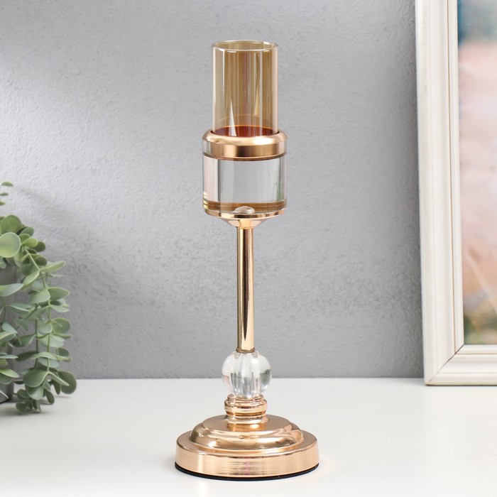 Подсвечник на 1 свечу «Прозрачность», под золото, 36×12×12 см